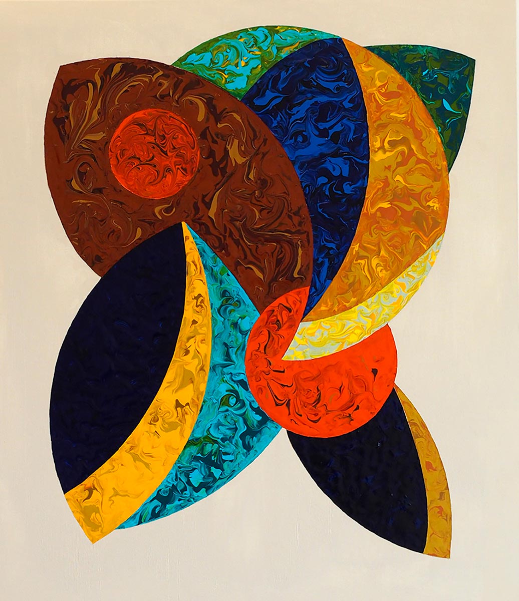 Peacock Suit, acrylic on canvas, 80 cms x 100 cms